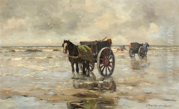 Muschelkarren Oil Painting by Gerhard Arij Ludwig Morgenstje Munthe