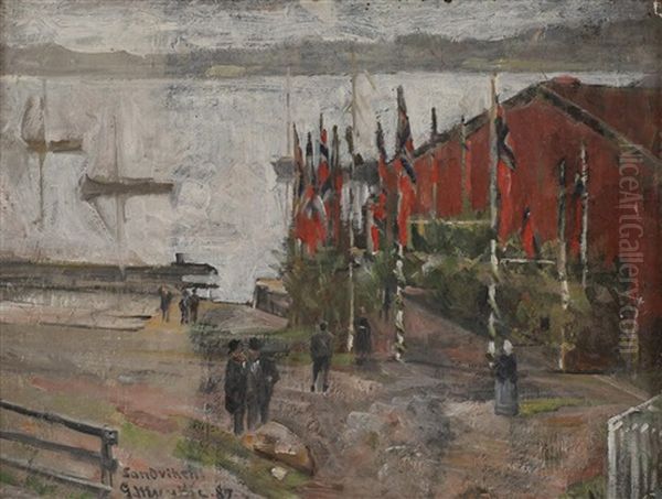 Fra Sandviken Oil Painting by Gerhard Peter Franz Vilhelm Munthe