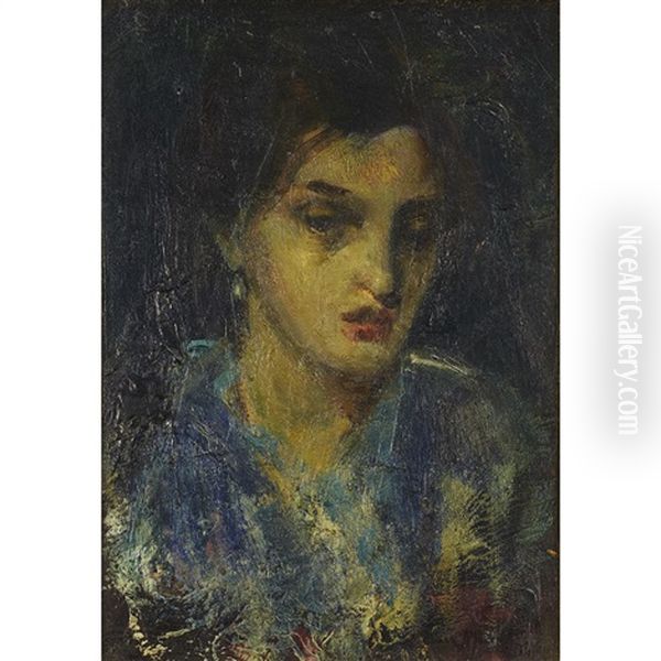 Study Of A Girl Oil Painting by Laura Adeline Muntz