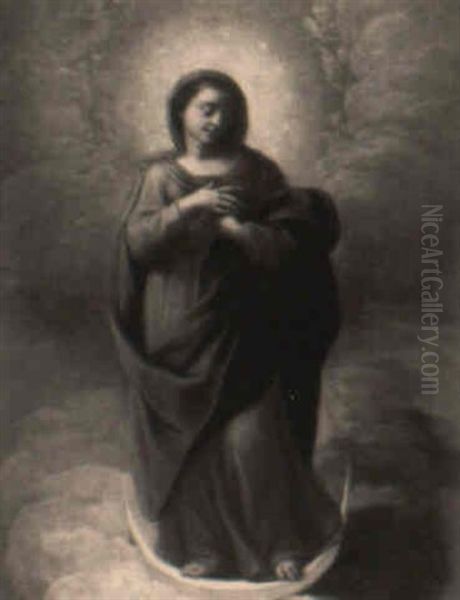 Assumption Of The Virgin Oil Painting by Francesco de Mura