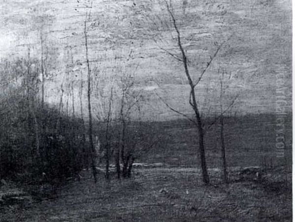 Late Autumn Landscape At Dusk Oil Painting by John Francis Murphy