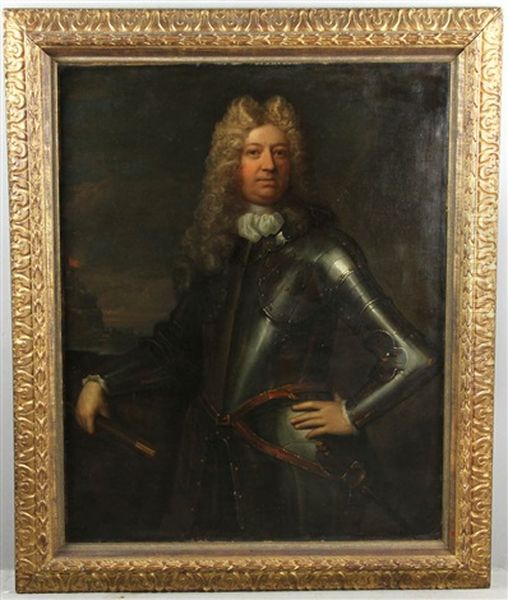 Portrait Of  A Military Commander Holding A Baton Oil Painting by Thomas Murray