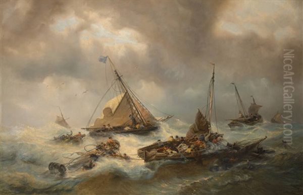 Le Naufrage Oil Painting by Francois-Etienne Musin