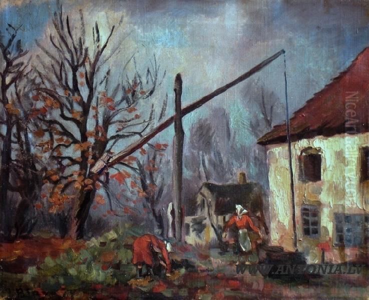 Landscape With Old Forge Oil Painting by Jekabs Bine