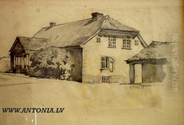 Mannor Hause Oil Painting by Jekabs Bine
