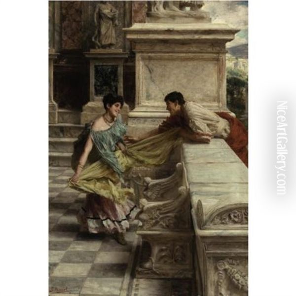 Flirtation Oil Painting by Giovanni Muzzioli