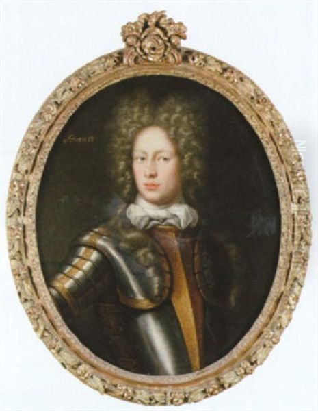 Portratt Forestallande Ryttmastare Gosta Drake Avbildad Vid 17 Ars Alder Oil Painting by Martin (Martinus I) Mytens