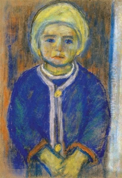 Portrait Of A Boy Oil Painting by Istvan Nagy