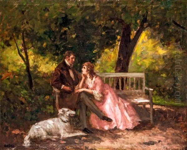 Arnyas Fak Alatt Oil Painting by Vilmos Nagy