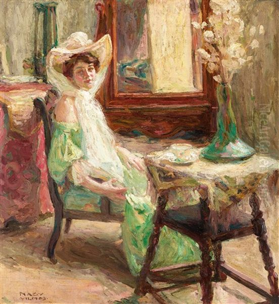 Lady Resting Oil Painting by Vilmos Nagy