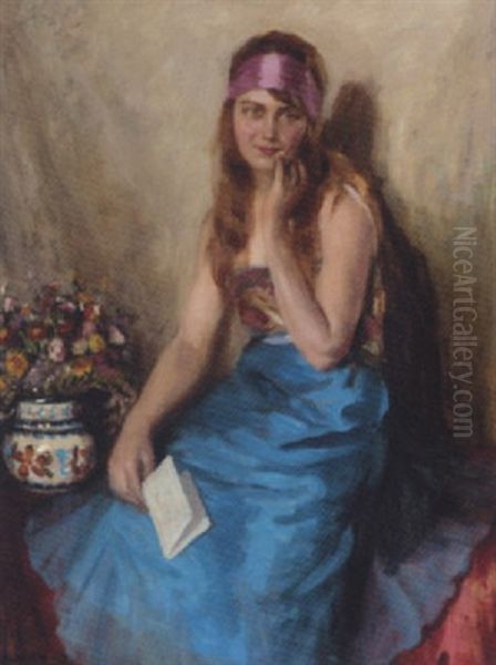 The Love Letter Oil Painting by Vilmos Nagy
