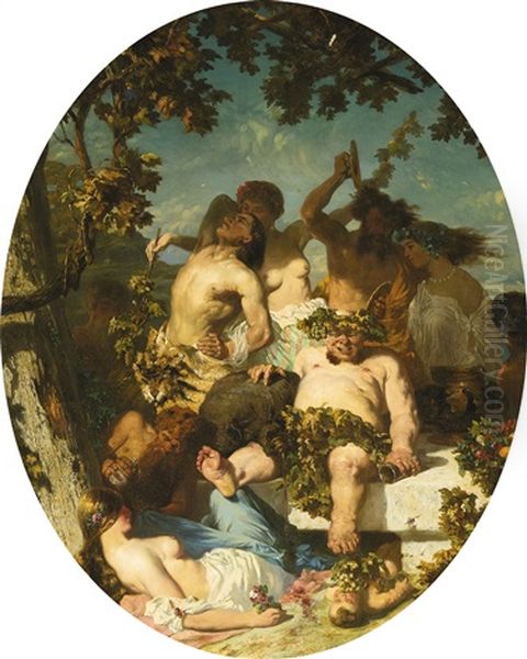 In The Vineyard Oil Painting by Celestin Francois Nanteuil-Leboeuf