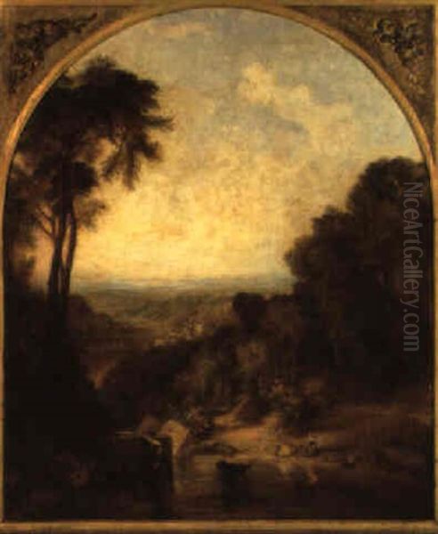 Blick Auf Die Poulston-bridge Bei Plymouth Oil Painting by Alexander Nasmyth