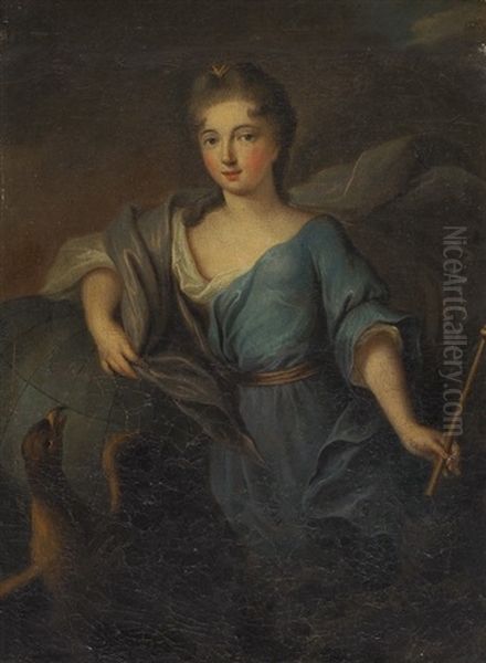 Junge Frau Als Verkorperung Der Gottin Juno Oil Painting by Jean Marc Nattier