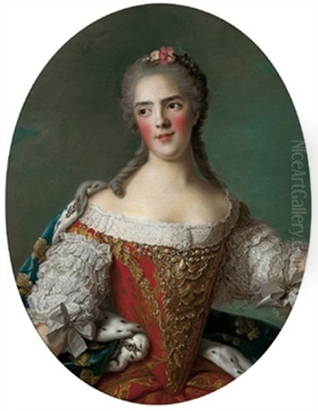 Bildnis Von Anne Henriette Von Frankreich, Tochter Ludwig Xv Oil Painting by Jean Marc Nattier
