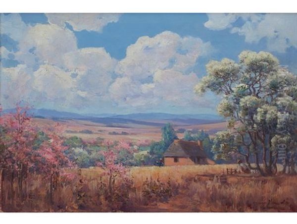 A Farm In Spring Oil Painting by Pieter Hugo Naude