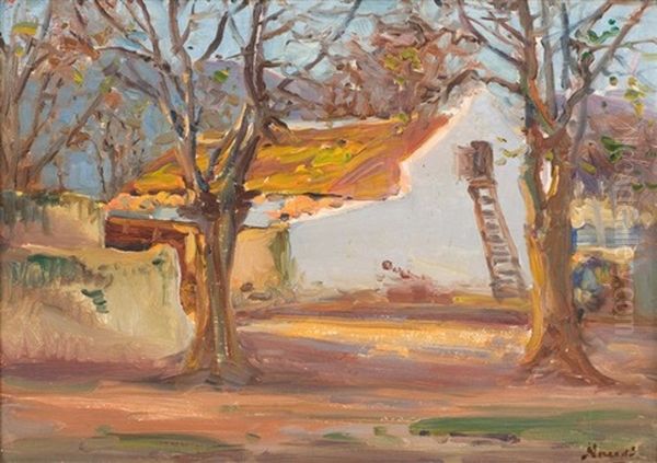 Farmyard, Autumn Oil Painting by Pieter Hugo Naude