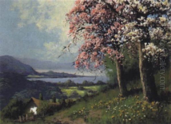 Bluhende Baume Oil Painting by Antal (Laszlo) Neogrady