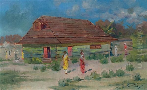 Fiji Oil Painting by Girolamo Pieri Ballati Nerli