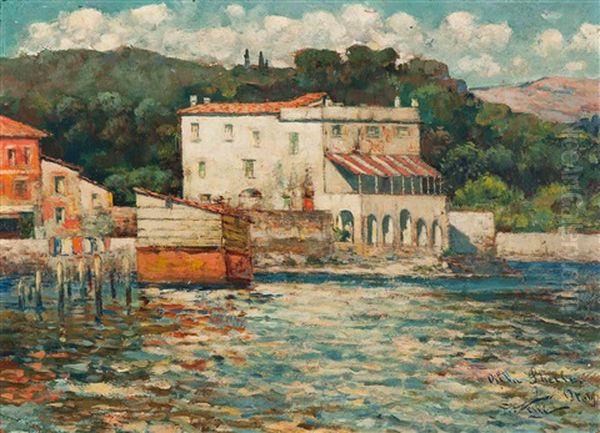 Villa Sherley, Italy Oil Painting by Girolamo Pieri B. Nerli