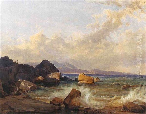 Cote Mediterraneenne Oil Painting by Friedrich Nerly the Younger