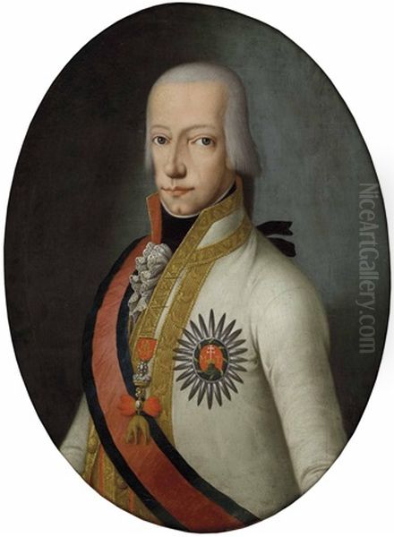 Bildnis Von Erzherzog Ferdinand Als Ferdinand Iii, Grosherzog Von Toskana, Von 1803 - 1805 Kurfurst Von Salzburg Oil Painting by Andreas Nesselthaler
