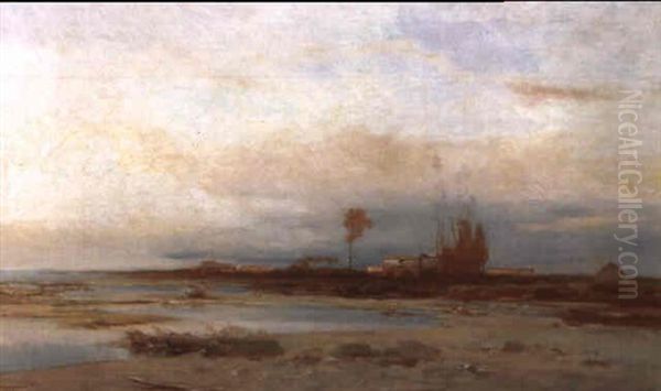 Herbstlandschaft Bei Ebbe Oil Painting by Louis (Ludwig) Neubert