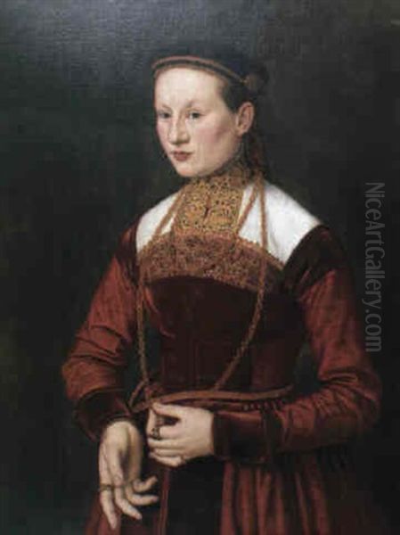Bildnis Einer Jungen Frau In Nurnberger Tracht Oil Painting by Nicolas Neufchatel