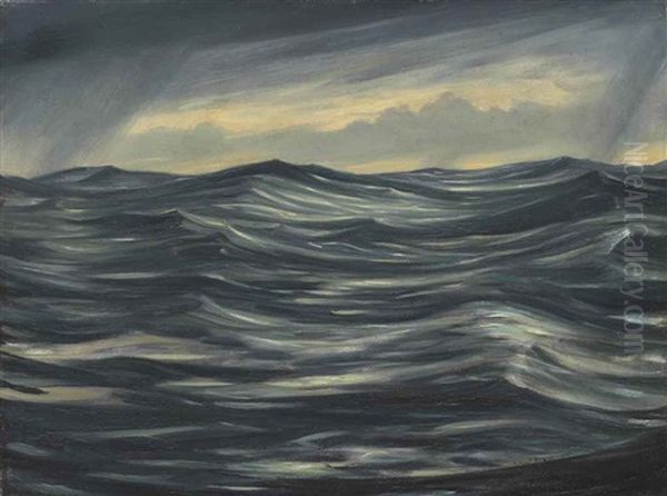 Rough Sea Oil Painting by Christopher Richard Wynne Nevinson
