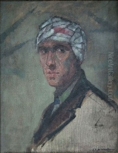 Portrait Of A Soldier Oil Painting by Christopher Richard Wynne Nevinson