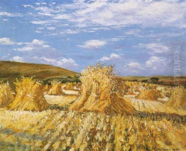 The Torn Cornfield Oil Painting by Christopher Richard Wynne Nevinson