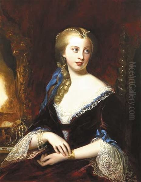 Rich And Rare Were The Gems She Wore - Portrait Of A Lady Oil Painting by Frederick Newenham