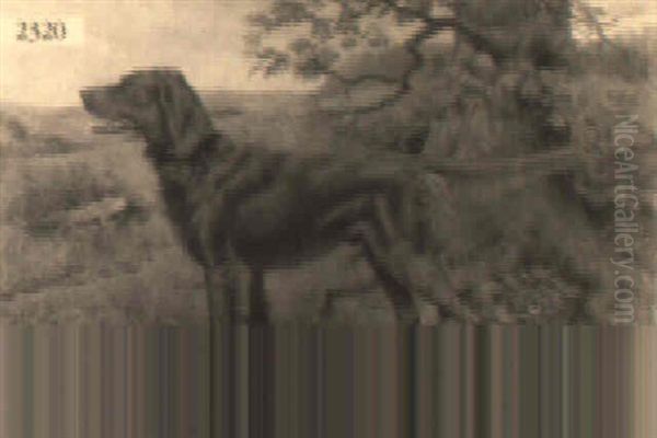 Irish Setter In A Fall Landscape Oil Painting by Richard Newton II