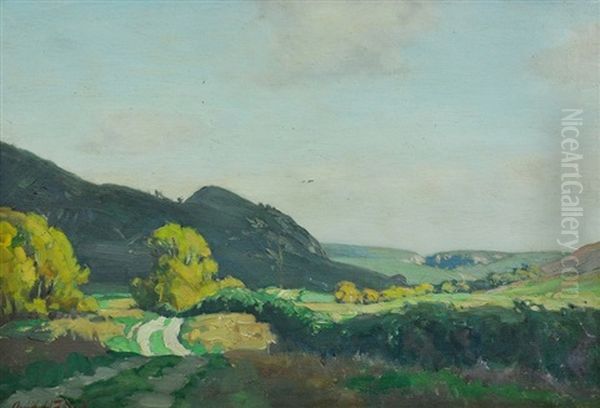 New Zealand Landscape Oil Painting by Archibald Frank Nicoll