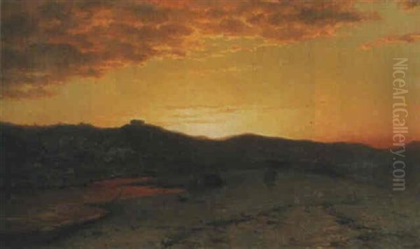 Sunset On The Coast Oil Painting by James Craig Nicoll
