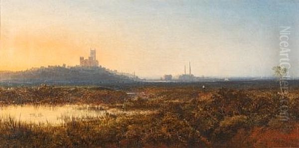 Lincoln Cathedral Oil Painting by Edmund John Niemann
