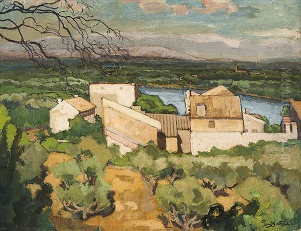 O.t. (dorfansicht) Oil Painting by Paul Nietsche