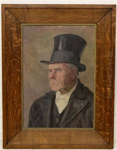 Portret Van Een Man Met Hoed Oil Painting by Jakob Nieweg