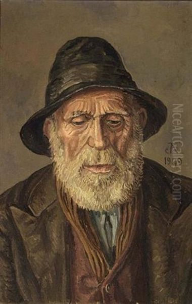 A Portrait Of A Man Oil Painting by Jakob Nieweg