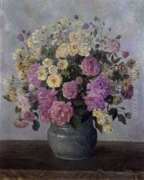 A Summer Bouquet Oil Painting by Jakob Nieweg
