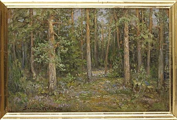 Skogsglanta Oil Painting by Johan Severin Nilsson