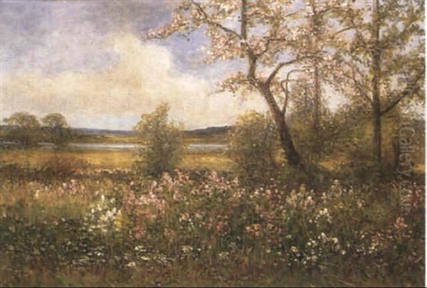 Blomster,ng Oil Painting by Johan Severin Nilsson