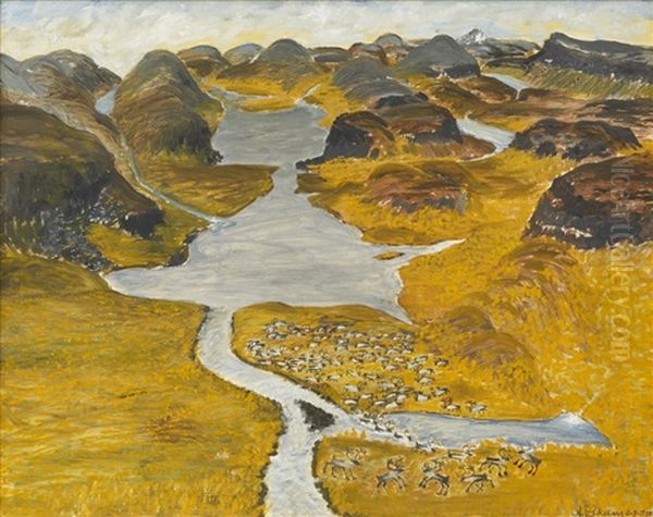 Rapadalen Oil Painting by Nils Nilsson-Skum