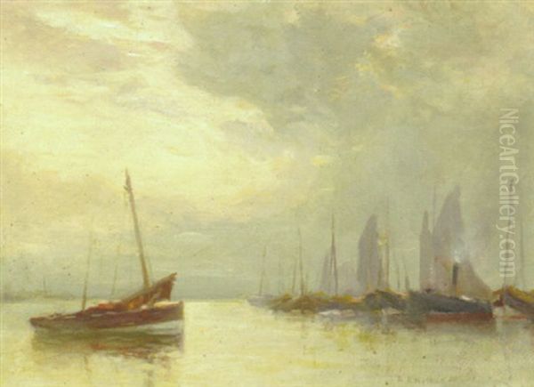 Grey Sunset Oil Painting by Robert Buchan Nisbet