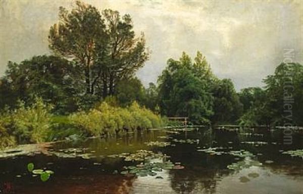 Funkedammen Ved Frederiksborg Oil Painting by Thorvald Simeon Niss