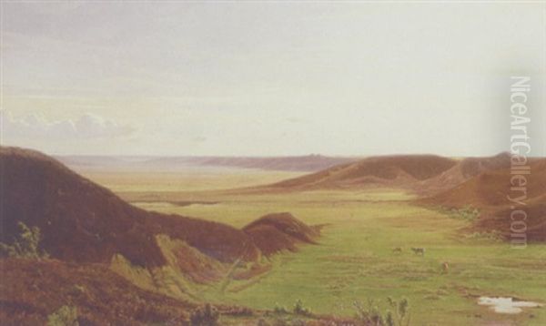 Jydsk Landskab Med As Oil Painting by Thorvald Simeon Niss