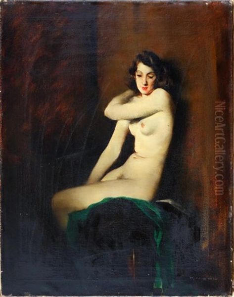 Entkleidetes Madchen Oil Painting by Rudolf Nissl