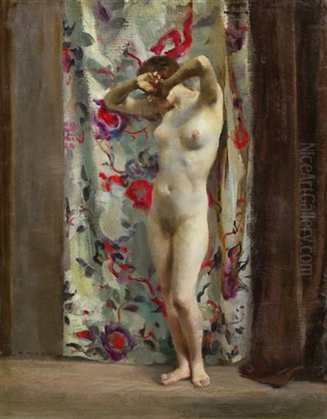 Stehender Akt, Wohl Oil Painting by Rudolf Nissl