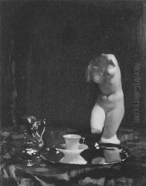 Stilleben Mit Gipstorso Oil Painting by Rudolf Nissl