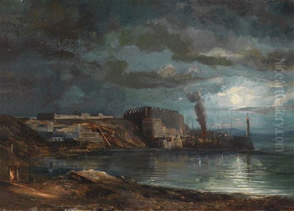 Blick Auf Mers El Kebir An Der Nordwestkuste Algeriens Oil Painting by Noel, Alexandre Jean